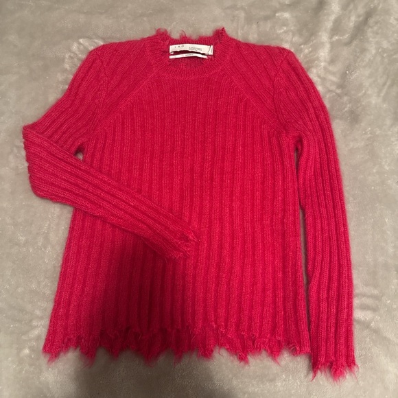 IRO Vibrant Red Ribbed Sweater